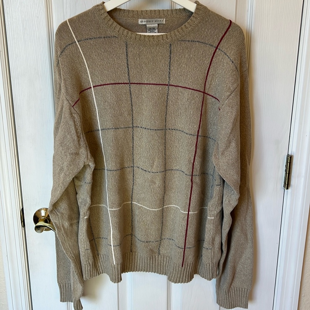 Vintage Geoffrey Beene pullover men’s tan sweater size XL